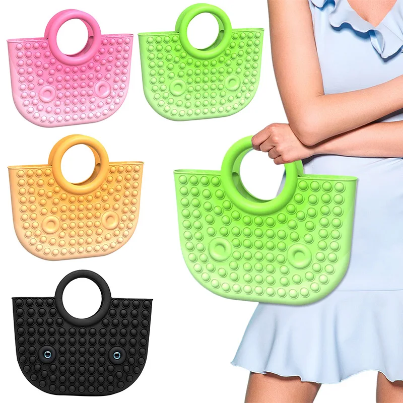 De silicona de Kawaii monedero bolsas empujar su burbuja Fidget Juguetes | Juguetes Fidget | Fidget juguetes l&aacute;piz caso simple Dimmer juguete antiestr&eacute;s de prensa Popoos Fidget juguetes bolsa-4