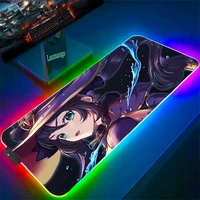 genshin impact mouse pad anime mousepad 900x400 rgb gaming keyboard mat large office accessories stitch desk protector pc gamer