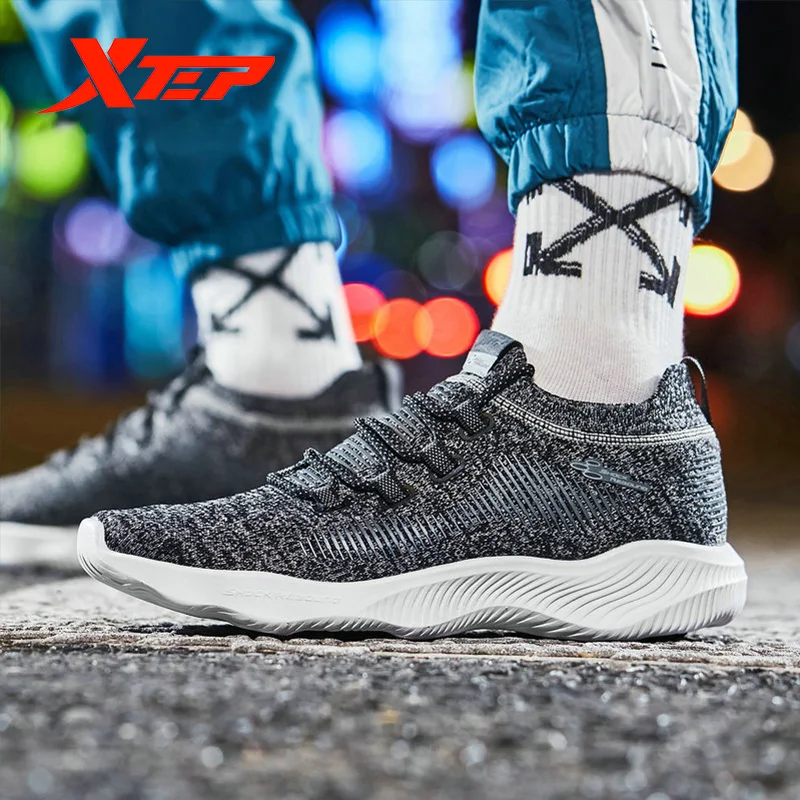 Xtep мужские кроссовки для бега Весна Новые легкие амортизирующие сетчатые модные
