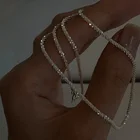 Женское колье-чокер серебряного цвета, элегантное ожерелье до ключицы, Повседневная бижутерия, 2022
