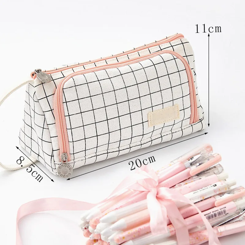 

Large Capacity Pen Storage Bag Canvas Pouch Pencil Stationery Case Holder for School Office DJA99