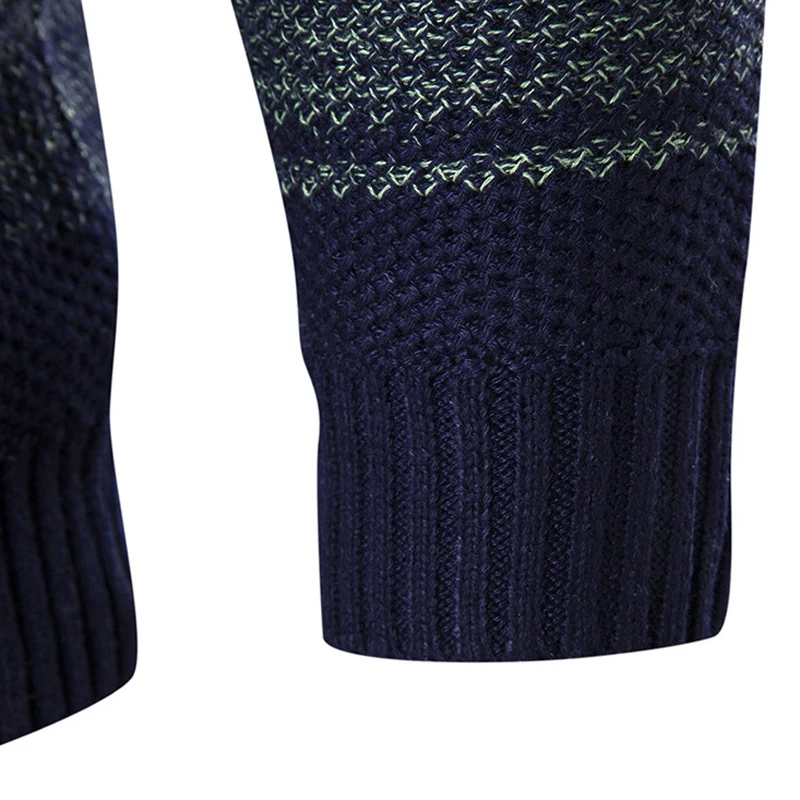 MJARTORIA Brand Casual Sweater O-Neck Striped Slim Men Long Sleeve Patchwork Male Pollover Sweater Clothes Agasalho Masculino