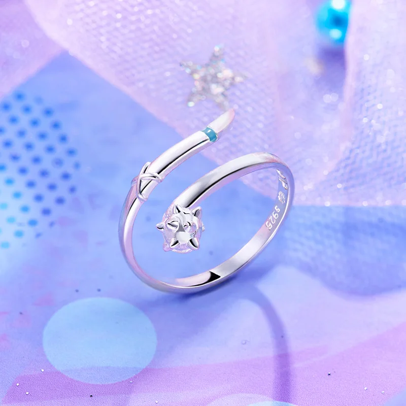 Аниме кольцо Rem Ram для мужчин/женщин 925 серебро Re0 Action фигурка подарок.