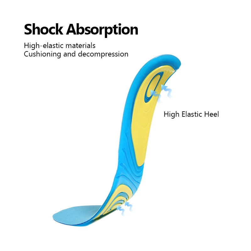 BANGNI Silicone Gel Orthotic Insoles For Shoes Unisex Shock Absorption Shoe Inserts Pad Care For Heel Foot Plantar Fasciitis