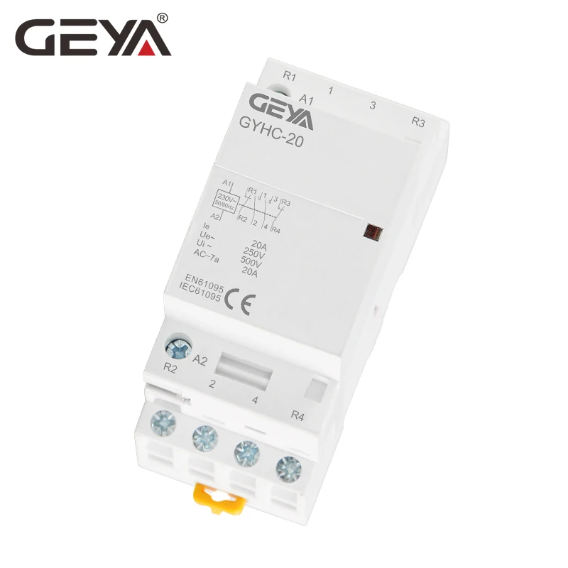Модульный контактор переменного тока GEYA 4P 16A 20A 25A 4NO или 2 no2nchousehold тип DIN-рейки