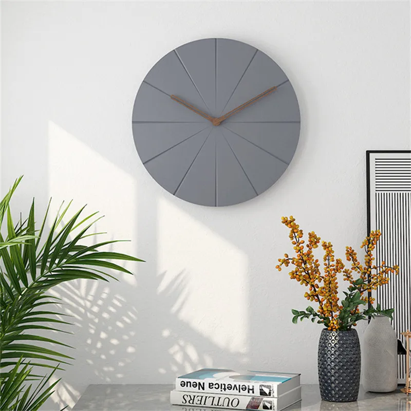 

wall decor pendulum clock cute clock room decor Nordic minimalist wall clock modern design fan-shaped art gray dial clock