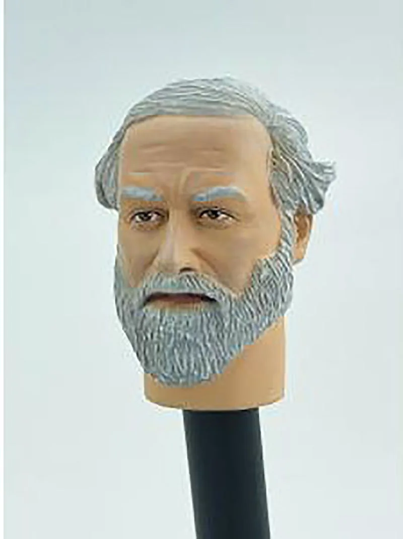 

1/6 USA Commander Robert Lee PVC Head Carving with White Hair Fit 12'' Male Soldier Action Figure Body Dolls