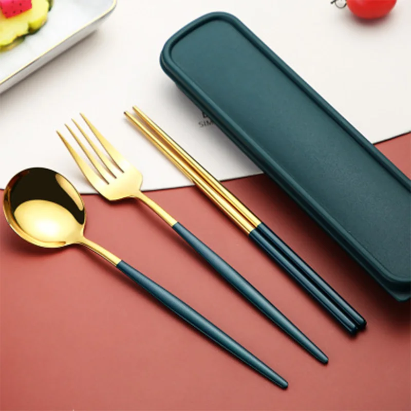 Визуальный сенсорный набор посуды из 3 предметов 304 столовые приборы нержавеющей