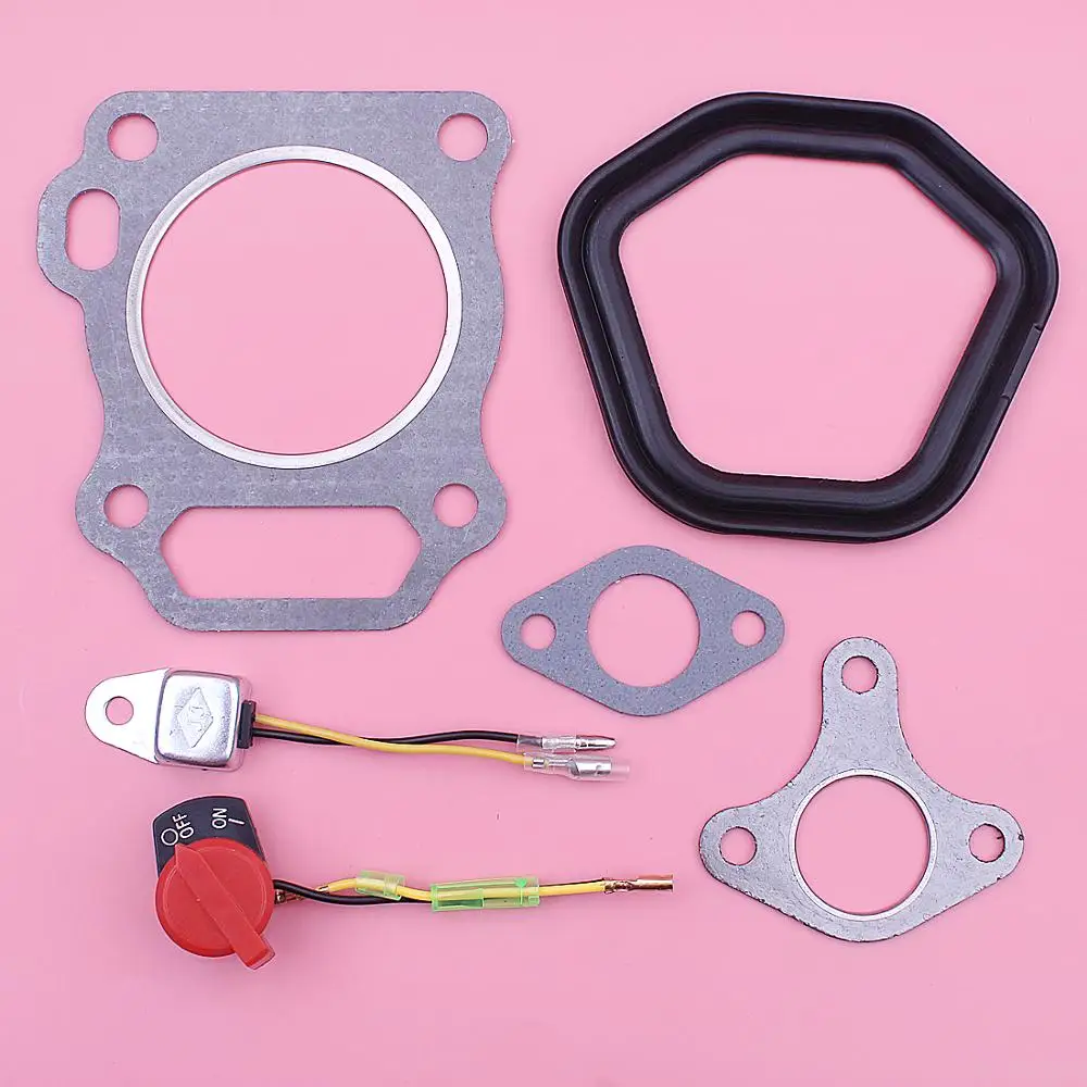 

Cylinder Head Valve Cover Gaskets Kit For Honda GX240 GX270 Engine 12251-ZE2-801 Muffler Manifold Gasket w On Off Switch
