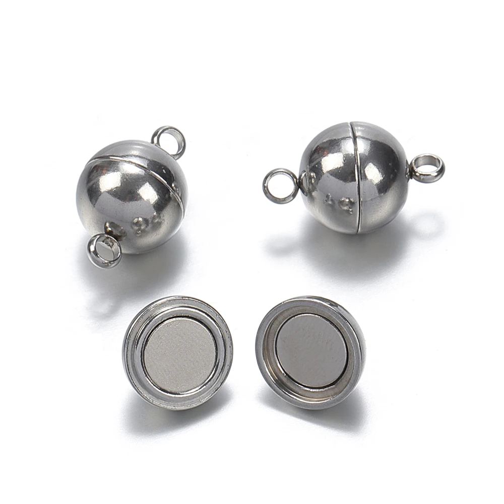 

5pcs Stainless Steel Ball Shape Magnetic Clasp Converter Necklace Findings Connector For DIY Jewelry Making Bracelet Accessories