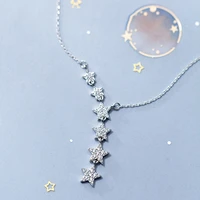 twinkle pentagramy shape pendant necklace for women star moom link chain wedding holiday fine jewelry