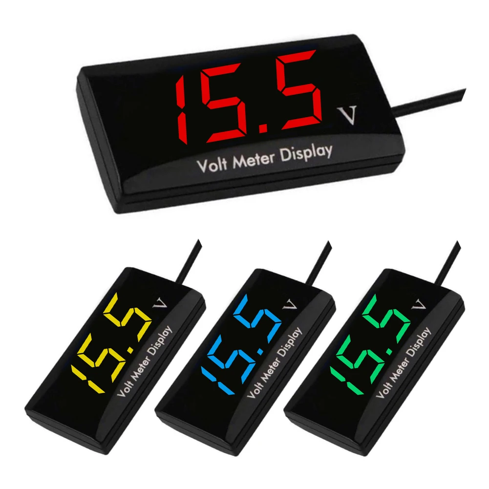 12V SPEC Digital LED Display Voltmeter Car Motorcycle Volt Gauge Panel Meter Red Yellow Blue Green | Автомобили и мотоциклы
