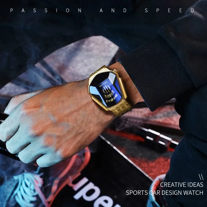 

Genuine Steel Black Technology Men's Watch High Quality Waterproof Men's Watch Non-Mechanical Square Plate Waterproof Large Dial