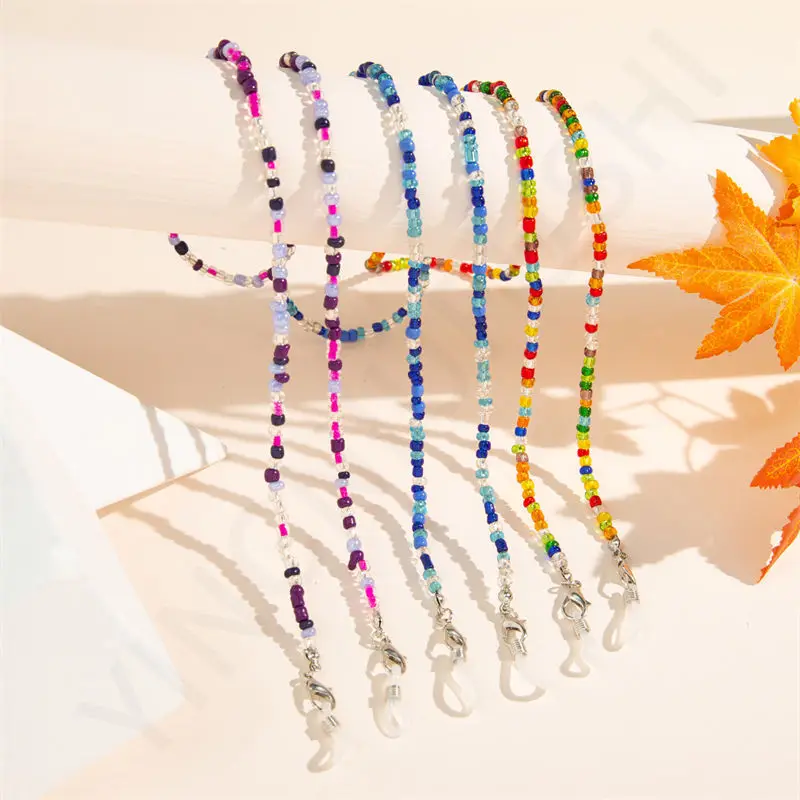 

Bohemian Colored Mask Strap Beaded Glasses Chains For Women Face Mask Lanyard Anti Slip Reading Eyeglass Sunglasses Strap Cord