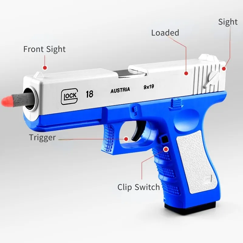 Пистолет G17 1911 игрушечный для вечеринки на открытом воздухе 9 видов - купить по