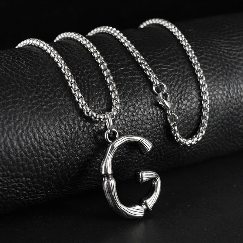 Wukaka хип-хоп из нержавеющей стали бамбуковое A-Z 26 букв подвеска цепочка для