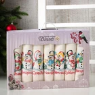 Набор льняных полотенец Снеговики 42х42см-7шт, лён 50%, хлопок 50%, 180гм2 7108968