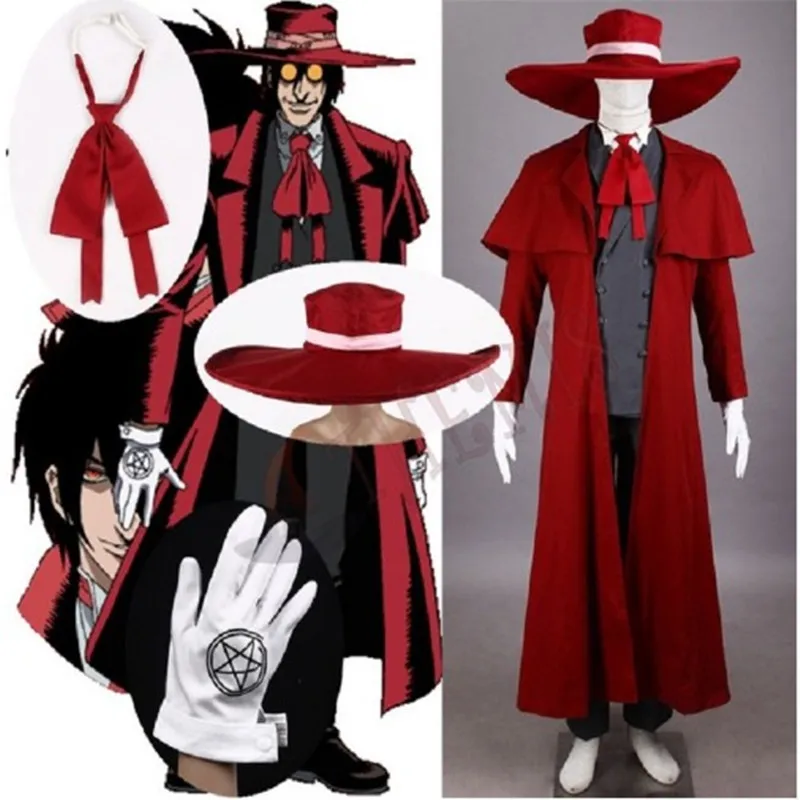 HELLSING Anime Alucard Vampire Hunter Tailored Cosplay Costume Ultimate Vampire Halloween Cosplay Costume Full Set Custom Made