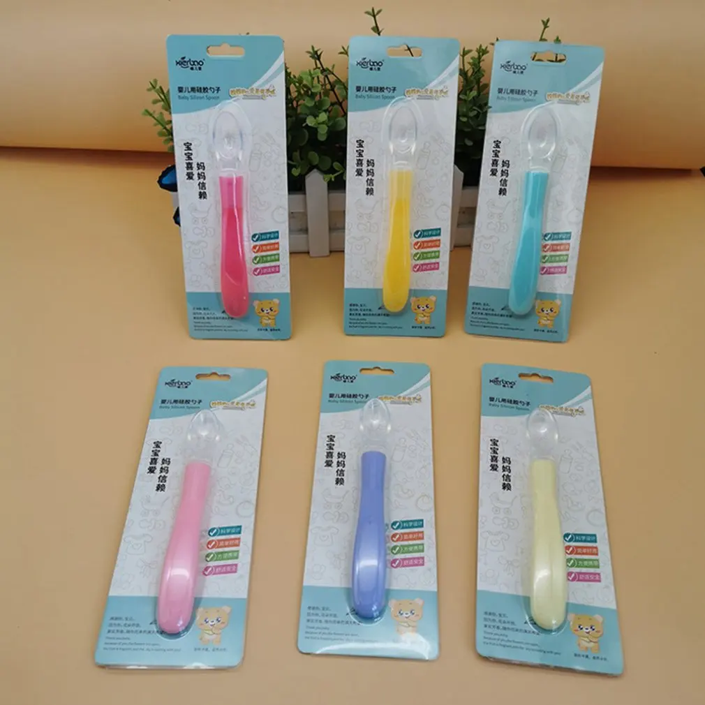 Силиконовая ложка для кормления младенцев мягкая специальная детского риса