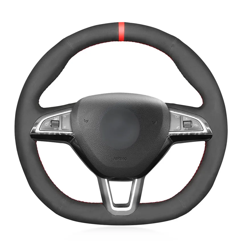 

Чехол на руль замшевый для Skoda Octavia 2015, 2016, 2017, 2018, 2019, Fabia Kodiaq, Citigo, Superb Scala 2019