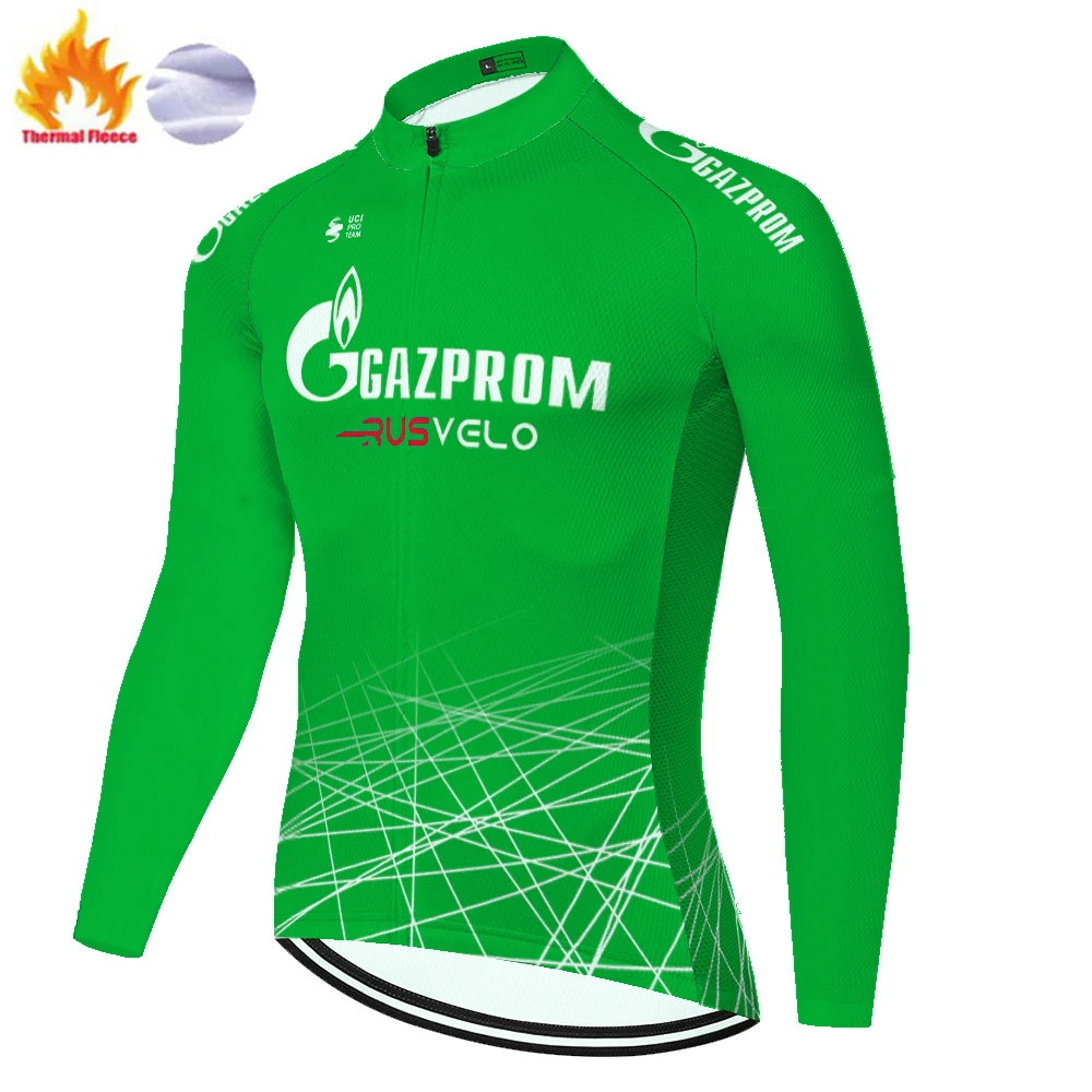 Новинка 2020 Синяя команда Газпрома велосипедная Джерси Мужская Зимняя Теплая
