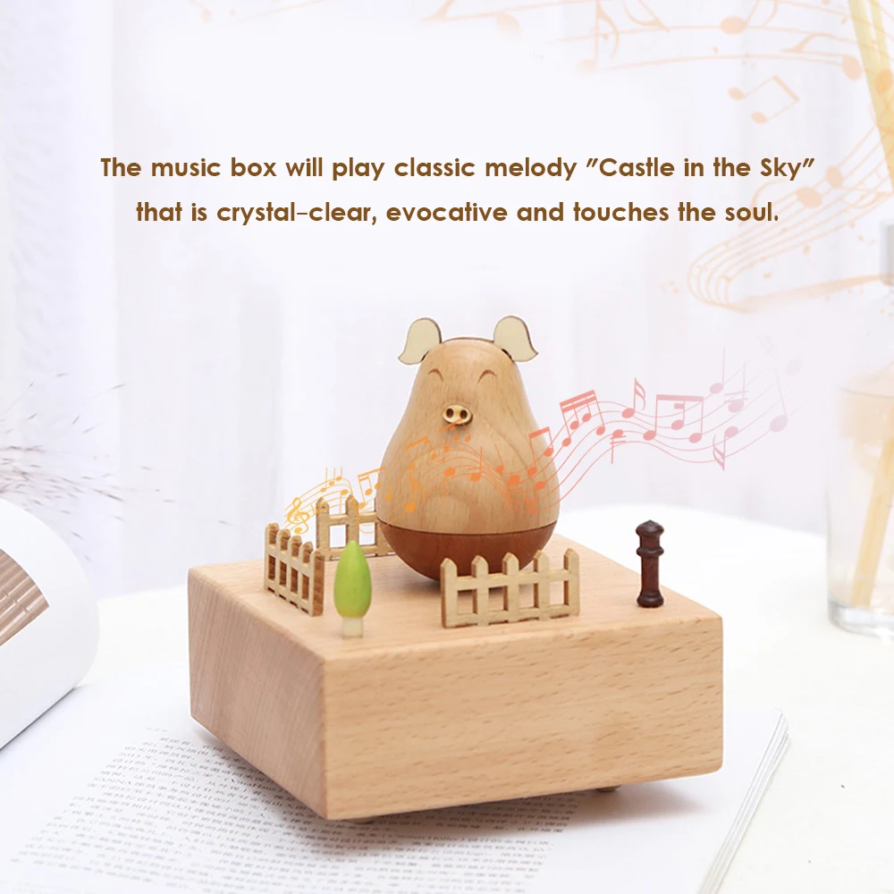 

Игрушечная музыкальная шкатулка Roly-poly, Музыкальная шкатулка со стаканом, музыкальная шкатулка из Букового дерева, танцоры, подарки и украше...