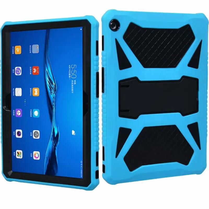 Защитный защитный чехол для huawei MediaPad T5 10 AGS2-W09/L09/L03/W19 10," планшет силиконовый PC жесткий чехол+ ручка - Цвет: Черный