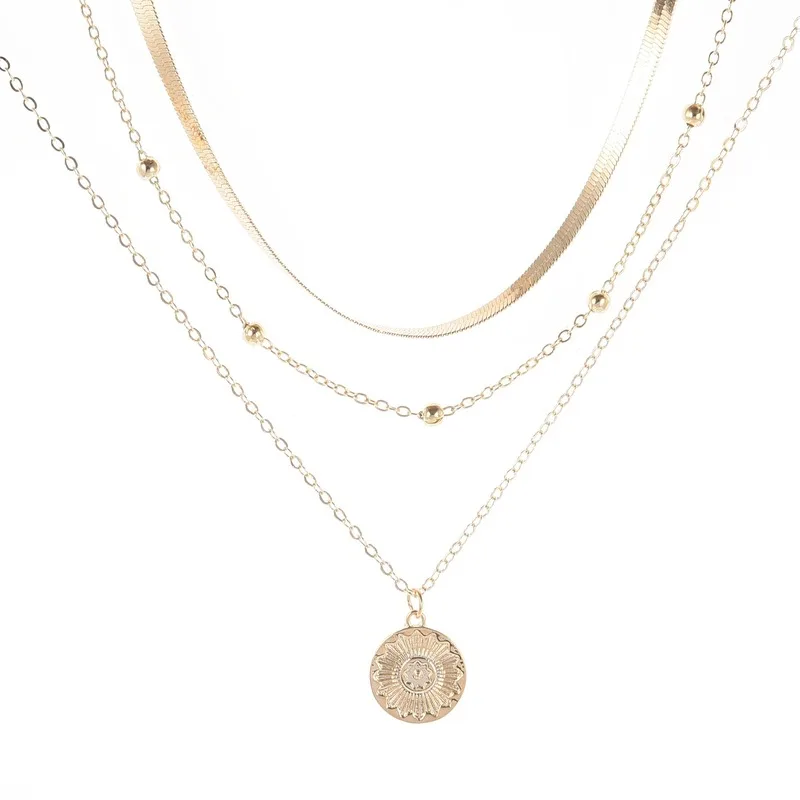 Женское многослойное ожерелье Lotus элегантное ювелирное изделие серебристого