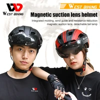 integrated molding mountain road bike riding helmet with goggles taillight bicycle night cycling safety protection helmets