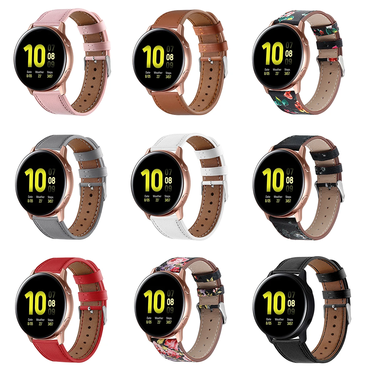 Браслет для samsung Galaxy Watch Active 2 ремешок часов верхний слой кожаный из натуральной