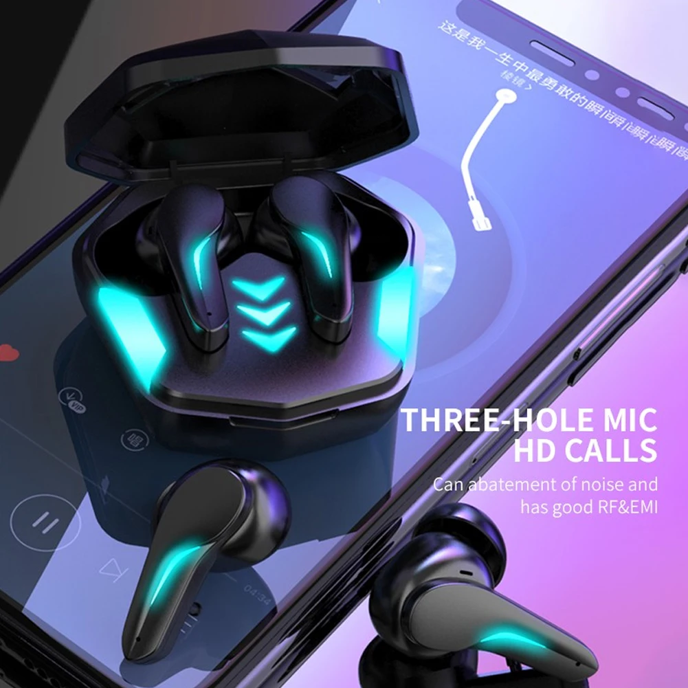 

MD188 Wireless Earbuds Bluetooth-compatible 5.1 TWS Black/Silver In Ear Stereo Gaming Earphone Game Headset