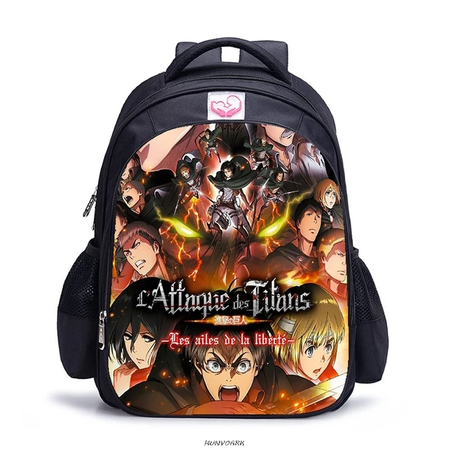 16 дюймов Аниме Рюкзак &quotатака на Титанов&quot детские школьные сумки