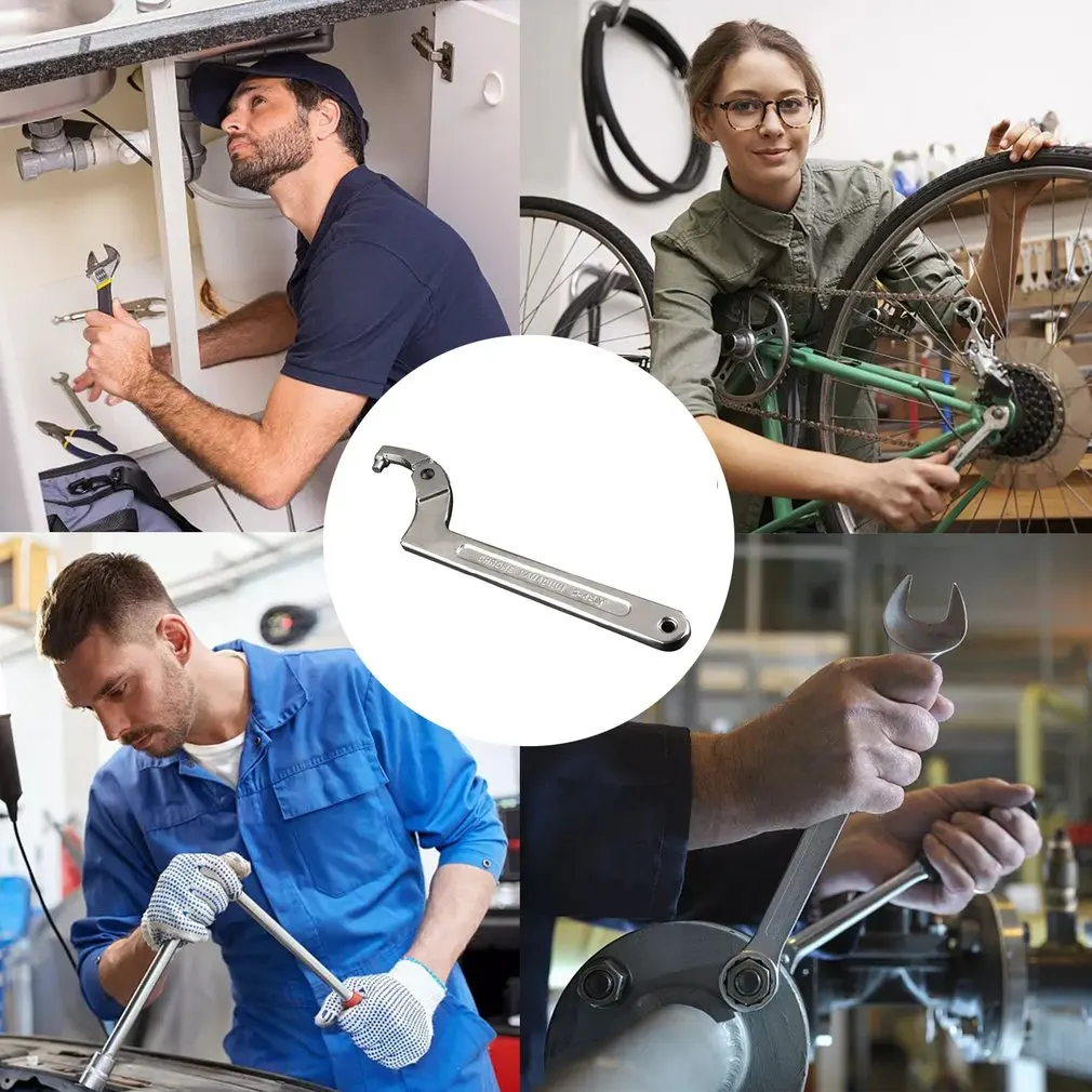 

Ergonomic Design Multifunctional Adjustable Hook-shaped Hook-head Wrench Adjustable Wrench Crescent Wrench