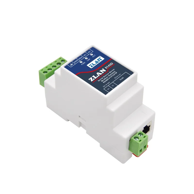 ZLAN5143D Din рейка серийный RS485 к Ethernet TCP IP Серверный модуль преобразователь Modbus RTU