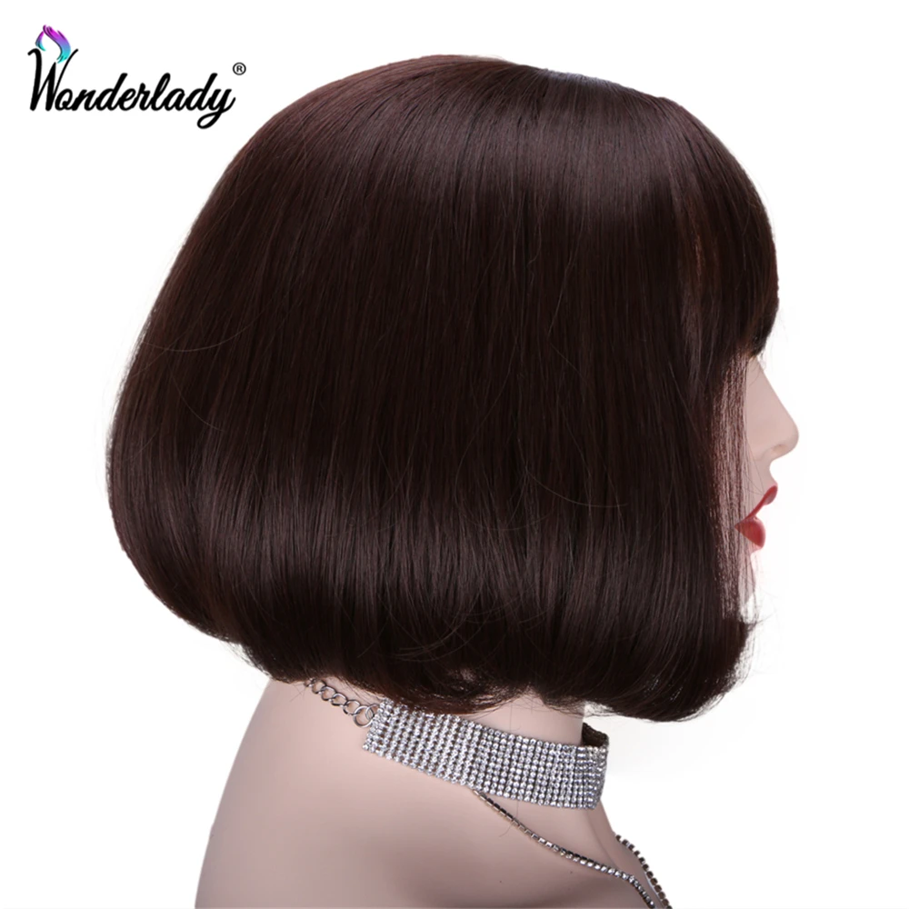 WonderLady синтетический коричневый парик короткий прямой Боб пепельный серый