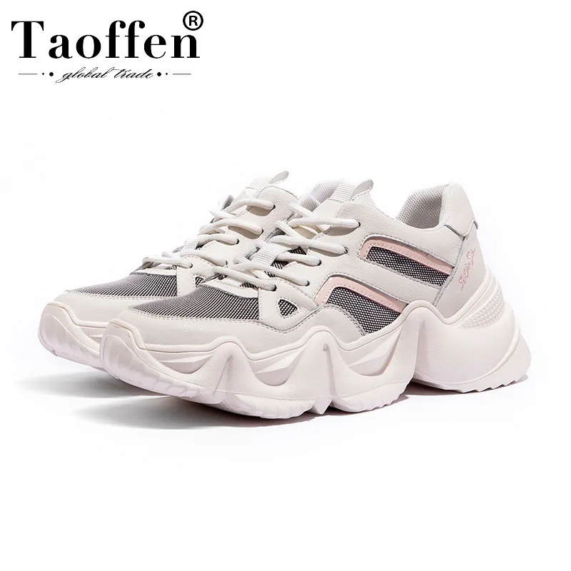 Taoffen/модные повседневные женские кроссовки из натуральной кожи Лидер продаж