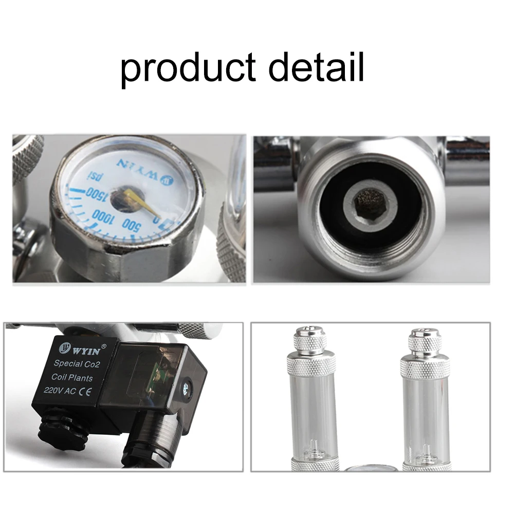 Аквариум СО2 регулятор давления со2 с соленоидным двойным триммерным клапаном