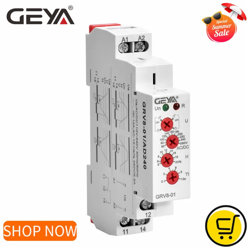 Реле Напряжения GEYA GRV8 01 регулируемое реле контроля защиты от перенапряжения или