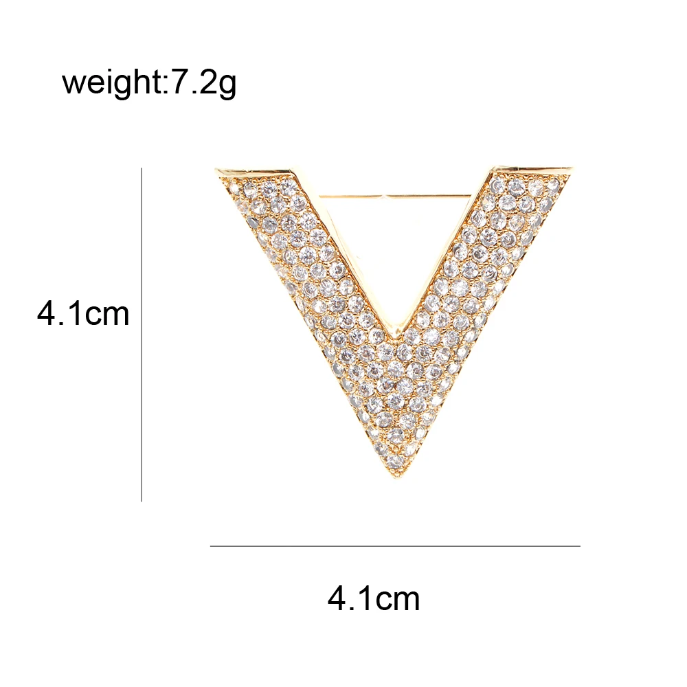 CINDY XIANG Новое поступление броши с буквами V для женщин шарф пальто брошь булавка