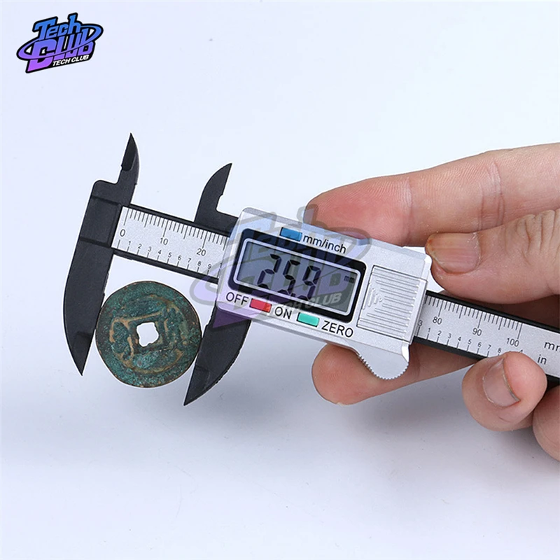 Черный/серебристый 150 мм 6 дюймов ЖК дисплей цифровой Линейка PCB электронных