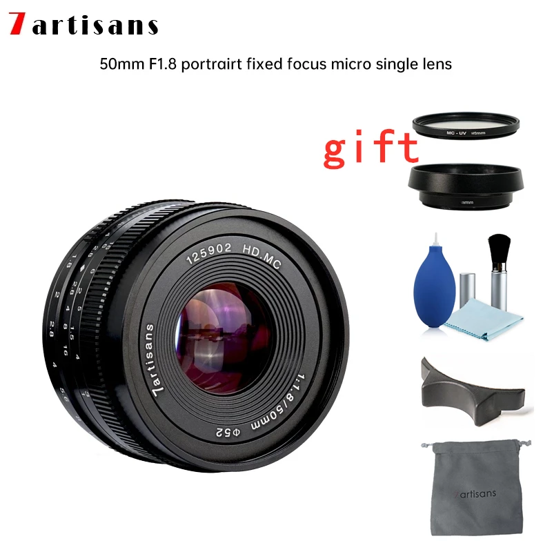 Объектив для портретной камеры 7artisans с большой диафрагмой 50 мм F1.8 ручной фокус Canon
