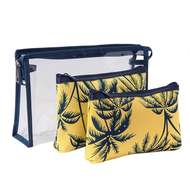 

3Pcs Transparent PVC Storage Bags Travel Organizer Clear Makeup Bag Beautician Cosmetic Bag Beauty Case Toiletry Bag Wash Bags