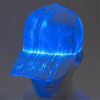 luminous led baseball cap 7 colors glow hat unisex dj light up rave fiber optic led edc hats rave concert hip hop rave music