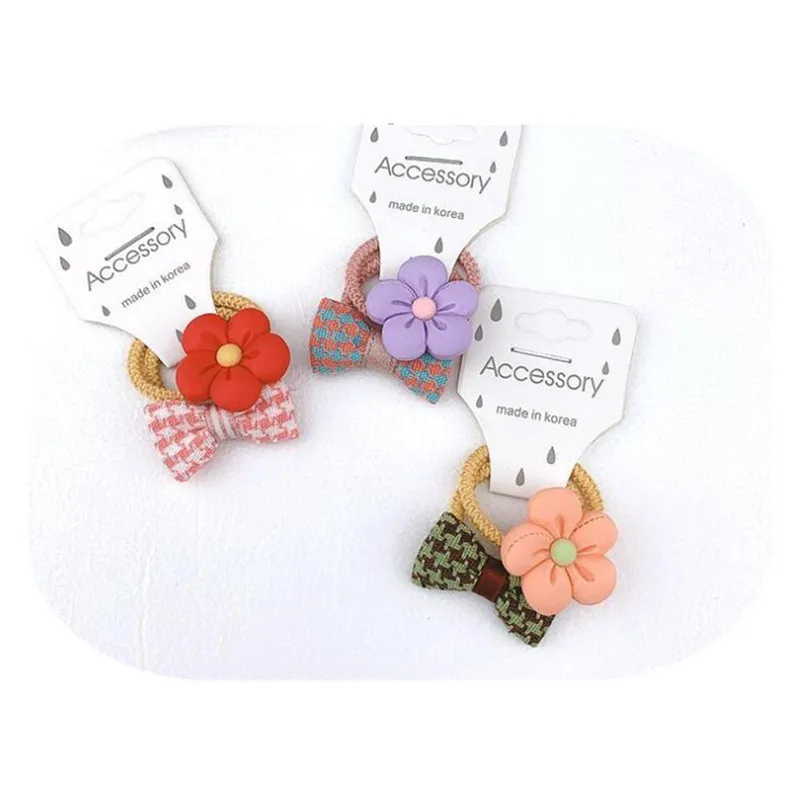

7/12PCS/Set Small Hair Ties Hair Ring for Baby Girls Plaid Bow Elastic Hair Bands Flower Ponytail Holder Kids Hair Accessories