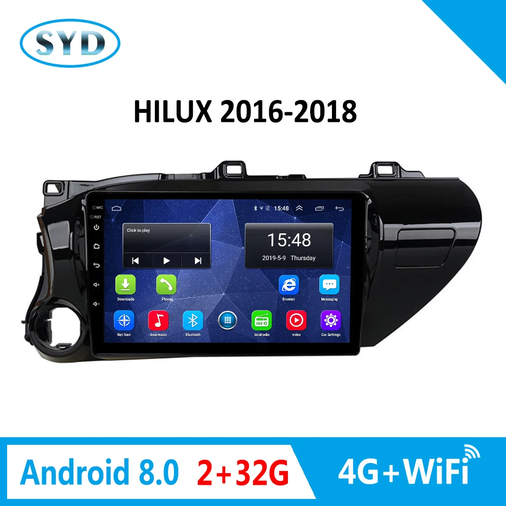 Для TOYOTA Hilux 2016 2018 4G Автомобильный Радио мультимедийный плеер GPS навигация Android 8 1 10