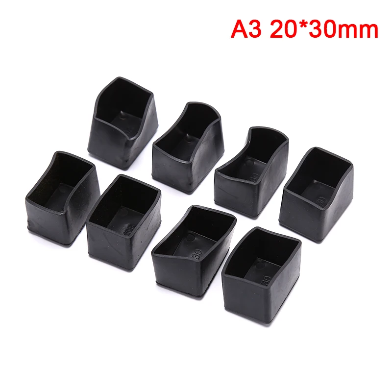 

8pcs Rectangle Silicone Chair Leg Caps Non-slip Table Foot Cover Socks Protector Pads Pipe Plugs Furniture Leveling Feet