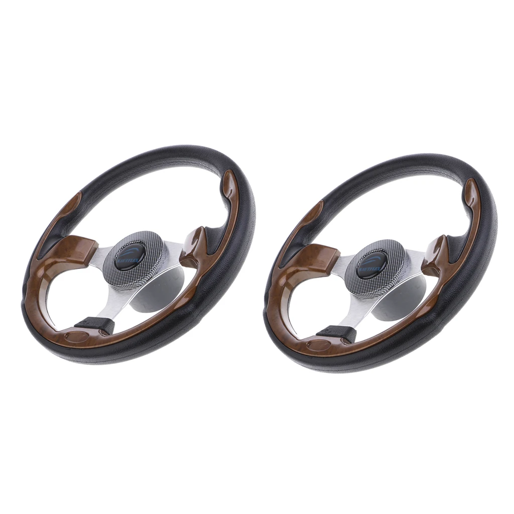 

2 Pcs 320mm Boat Steering Wheel Non-directional 3 Spoke 3/4" Tapered Shaft For Vessels Yacht Speedboat Boat Accessories Marine