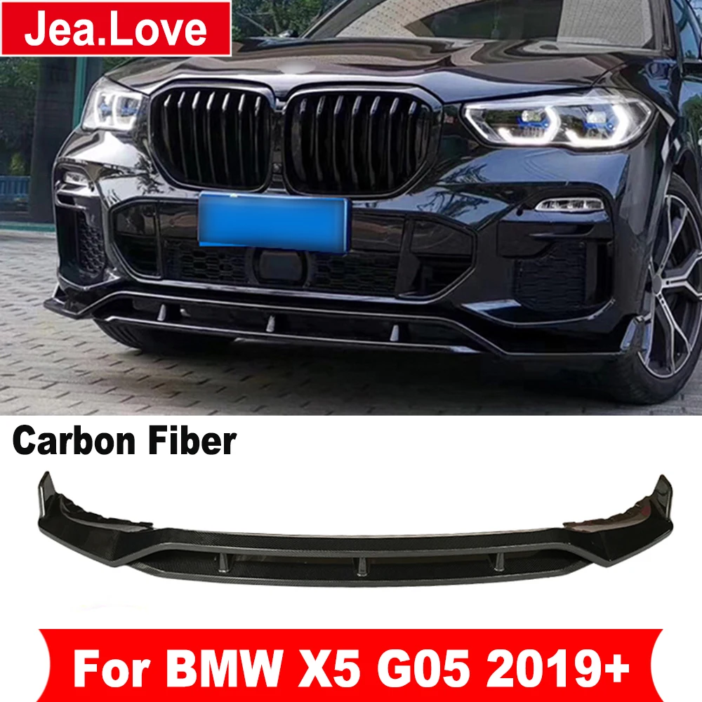 

Real Carbon Fiber Car Front Bumper Lip Shovel Chin Protector Body Modification Kit Part For BMW X5 G05 2019+