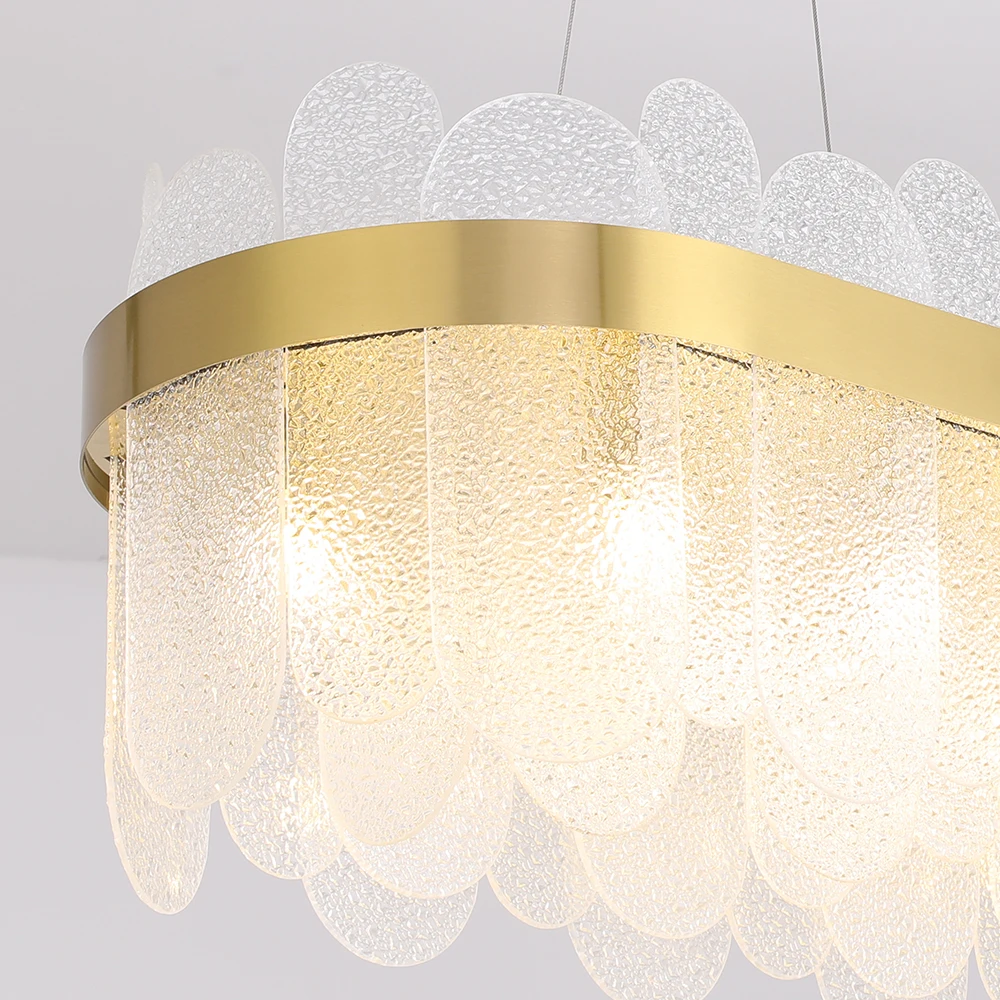 

YSN Youlaike new modern chandelier lighting for dining room oval glass light fixtures luxury kitchen island hang lamps with led