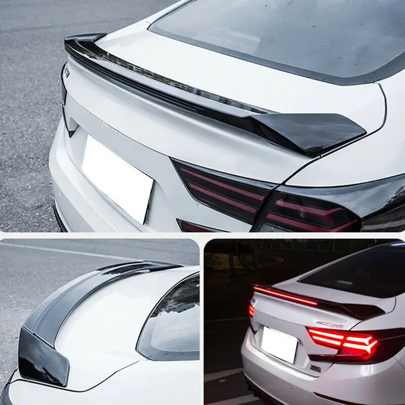 

Glossy Black Rear Trunk Wing Lip Spoiler For Honda Accord 10th 2018-2020 W/ LED Car modification Auto parts
